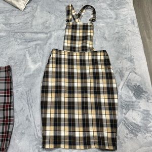 Midi plaid overall